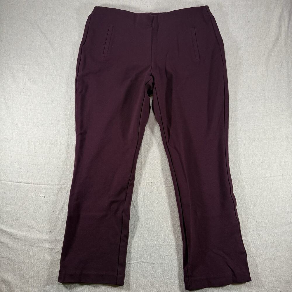 Chico's Burgundy Stretch Rayon Nylon Spandex Pants Size 1.5R 3623 US 10